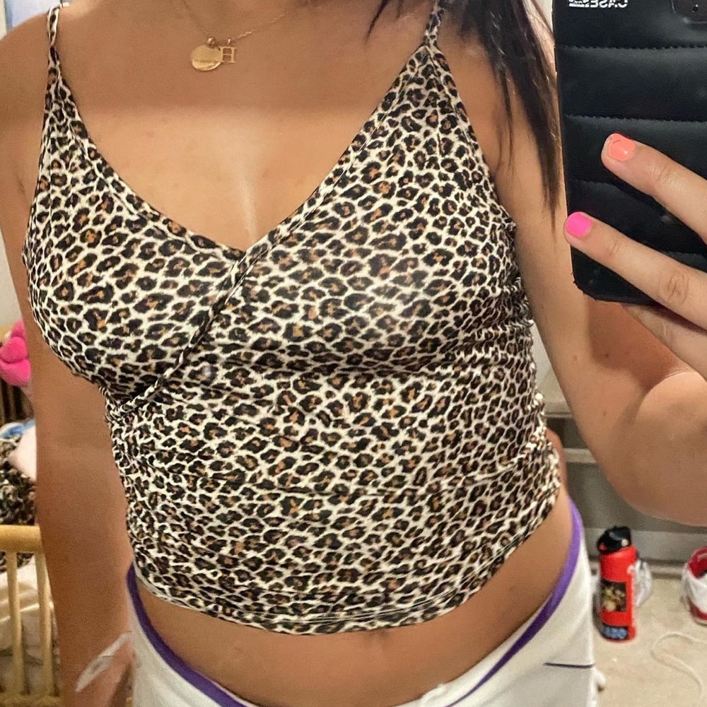 Urban outfitters silk cheetah tank
